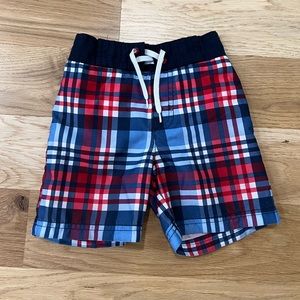 Gymboree Boys Plaid Swim Trunks